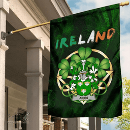 ScotsTee Shop Irish Aries Coat of Arms Irish Pride Garden Flag Irish Shamrock Flag