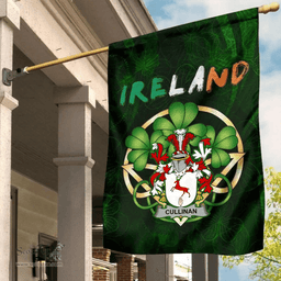 ScotsTee Shop Irish Cullinan or O'Cullinane Coat of Arms Irish Pride Garden Flag Irish Shamrock Flag