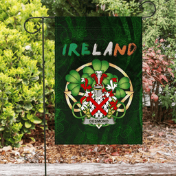 ScotsTee Shop Irish Desmond Coat of Arms Irish Pride Garden Flag Irish Shamrock Flag