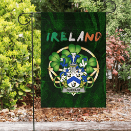 ScotsTee Shop Irish Durrant Coat of Arms Irish Pride Garden Flag Irish Shamrock Flag