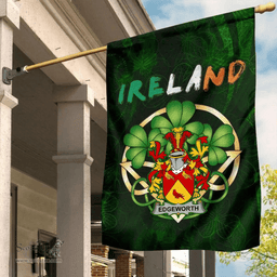 ScotsTee Shop Irish Edgeworth Coat of Arms Irish Pride Garden Flag Irish Shamrock Flag