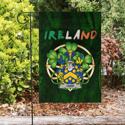 ScotsTee Shop Irish Codd Coat of Arms Irish Pride Garden Flag Irish Shamrock Flag
