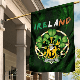 ScotsTee Shop Irish Echlin Coat of Arms Irish Pride Garden Flag Irish Shamrock Flag