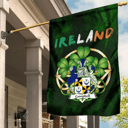 ScotsTee Shop Irish Campbell Coat of Arms Irish Pride Garden Flag Irish Shamrock Flag