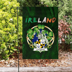 ScotsTee Shop Irish Campbell Coat of Arms Irish Pride Garden Flag Irish Shamrock Flag