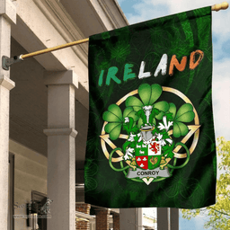 ScotsTee Shop Irish Conroy or O'Conry Coat of Arms Irish Pride Garden Flag Irish Shamrock Flag