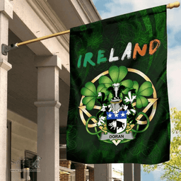 ScotsTee Shop Irish Doran or O'Doran Coat of Arms Irish Pride Garden Flag Irish Shamrock Flag