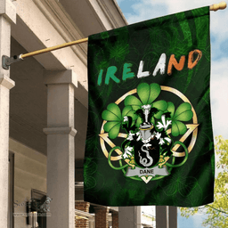 ScotsTee Shop Irish Dane or O'Dane Coat of Arms Irish Pride Garden Flag Irish Shamrock Flag