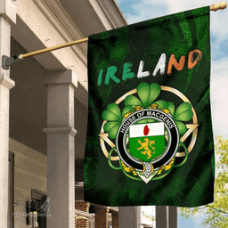 ScotsTee Shop Irish House of MACGENIS Coat of Arms Irish Pride Garden Flag Irish Shamrock Flag