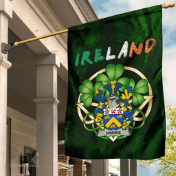 ScotsTee Shop Irish Harris Coat of Arms Irish Pride Garden Flag Irish Shamrock Flag