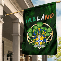 ScotsTee Shop Irish Exham Coat of Arms Irish Pride Garden Flag Irish Shamrock Flag