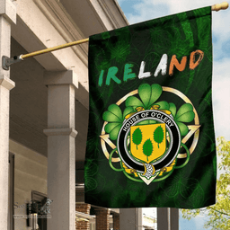 ScotsTee Shop Irish House of O'CLERY Coat of Arms Irish Pride Garden Flag Irish Shamrock Flag