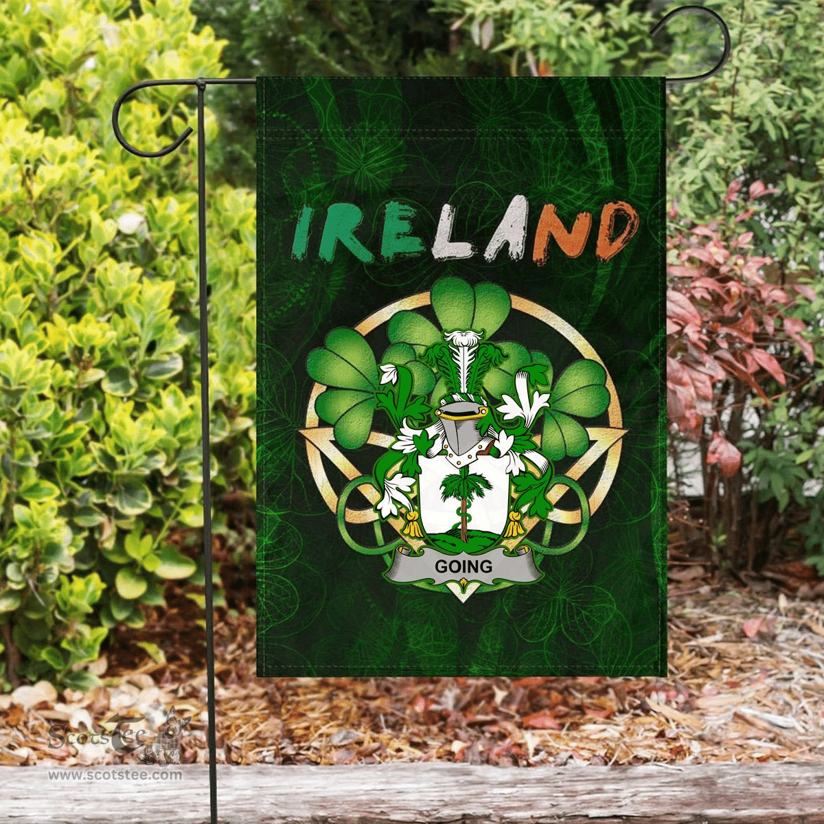 ScotsTee Shop Irish Going Coat of Arms Irish Pride Garden Flag Irish Shamrock Flag