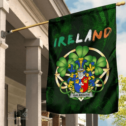 ScotsTee Shop Irish Galbraith Coat of Arms Irish Pride Garden Flag Irish Shamrock Flag