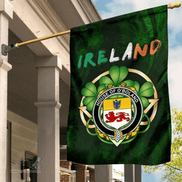 ScotsTee Shop Irish House of O'BOLAND Coat of Arms Irish Pride Garden Flag Irish Shamrock Flag