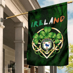 ScotsTee Shop Irish House of Crowley Coat of Arms Irish Pride Garden Flag Irish Shamrock Flag