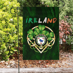 ScotsTee Shop Irish House of Crowley Coat of Arms Irish Pride Garden Flag Irish Shamrock Flag
