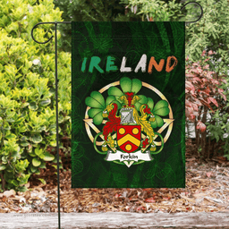 ScotsTee Shop Irish Forkin Coat of Arms Irish Pride Garden Flag Irish Shamrock Flag
