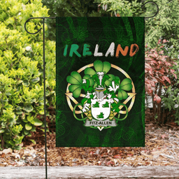 ScotsTee Shop Irish Fitz-Allen Coat of Arms Irish Pride Garden Flag Irish Shamrock Flag