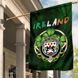 ScotsTee Shop Irish House of MACKEOWN Coat of Arms Irish Pride Garden Flag Irish Shamrock Flag