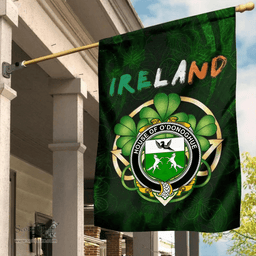 ScotsTee Shop Irish House of O'DONOGHUE Coat of Arms Irish Pride Garden Flag Irish Shamrock Flag