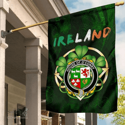 ScotsTee Shop Irish House of O'CONRY Coat of Arms Irish Pride Garden Flag Irish Shamrock Flag