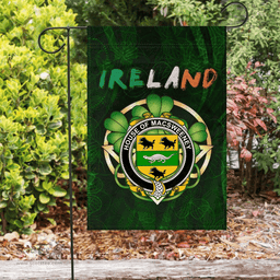 ScotsTee Shop Irish House of MACSWEENEY Coat of Arms Irish Pride Garden Flag Irish Shamrock Flag