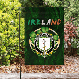 ScotsTee Shop Irish House of O'DAVOREN Coat of Arms Irish Pride Garden Flag Irish Shamrock Flag