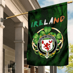 ScotsTee Shop Irish House of MACKEOGH Coat of Arms Irish Pride Garden Flag Irish Shamrock Flag