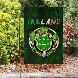 ScotsTee Shop Irish House of MACCURTIN Coat of Arms Irish Pride Garden Flag Irish Shamrock Flag