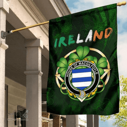 ScotsTee Shop Irish House of MACGILFOYLE Coat of Arms Irish Pride Garden Flag Irish Shamrock Flag