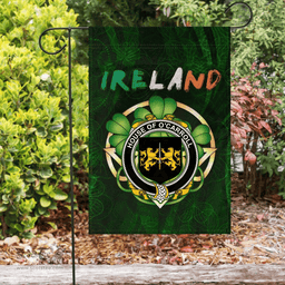 ScotsTee Shop Irish House of O'CARROLL Coat of Arms Irish Pride Garden Flag Irish Shamrock Flag