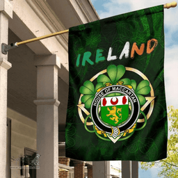 ScotsTee Shop Irish House of MACCARTAN Coat of Arms Irish Pride Garden Flag Irish Shamrock Flag