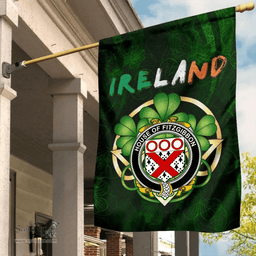 ScotsTee Shop Irish House of FITZGIBBON Coat of Arms Irish Pride Garden Flag Irish Shamrock Flag