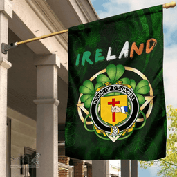 ScotsTee Shop Irish House of O'DONNELL Coat of Arms Irish Pride Garden Flag Irish Shamrock Flag