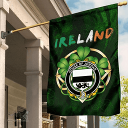 ScotsTee Shop Irish House of JORDAN Coat of Arms Irish Pride Garden Flag Irish Shamrock Flag