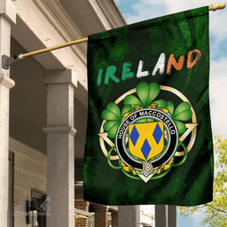 ScotsTee Shop Irish House of MACCOSTELLO Coat of Arms Irish Pride Garden Flag Irish Shamrock Flag