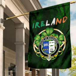 ScotsTee Shop Irish House of MACSHEEHY Coat of Arms Irish Pride Garden Flag Irish Shamrock Flag