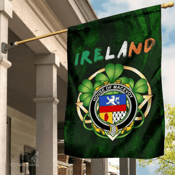 ScotsTee Shop Irish House of MACEVOY Coat of Arms Irish Pride Garden Flag Irish Shamrock Flag