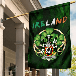 ScotsTee Shop Irish Harper Coat of Arms Irish Pride Garden Flag Irish Shamrock Flag