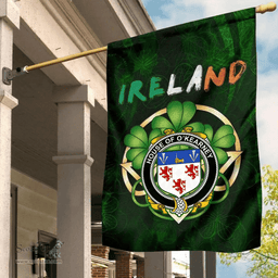 ScotsTee Shop Irish House of O'KEARNEY Coat of Arms Irish Pride Garden Flag Irish Shamrock Flag