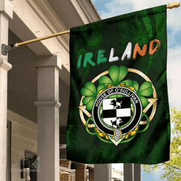 ScotsTee Shop Irish House of O'SULLIVAN (Beare) Coat of Arms Irish Pride Garden Flag Irish Shamrock Flag