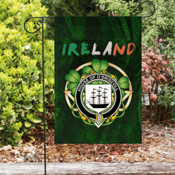 ScotsTee Shop Irish House of O'DRISCOLL Coat of Arms Irish Pride Garden Flag Irish Shamrock Flag