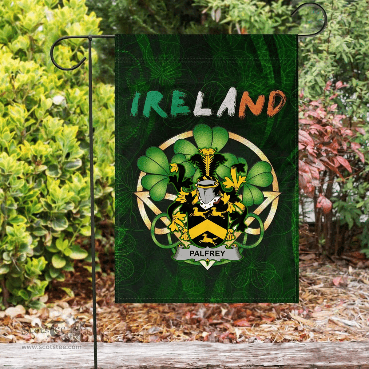 ScotsTee Shop Irish Palfrey Coat of Arms Irish Pride Garden Flag Irish Shamrock Flag