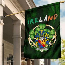 ScotsTee Shop Irish Penrose Coat of Arms Irish Pride Garden Flag Irish Shamrock Flag