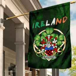 ScotsTee Shop Irish Micklethwait Coat of Arms Irish Pride Garden Flag Irish Shamrock Flag