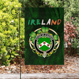 ScotsTee Shop Irish House of O'KIERAN Coat of Arms Irish Pride Garden Flag Irish Shamrock Flag