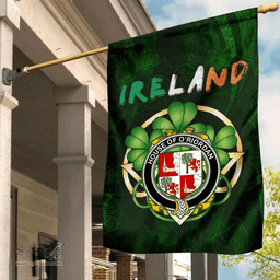 ScotsTee Shop Irish House of O'RIORDAN Coat of Arms Irish Pride Garden Flag Irish Shamrock Flag