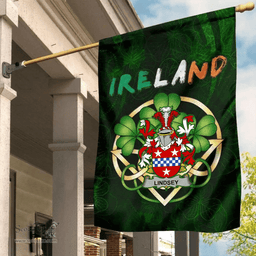 ScotsTee Shop Irish Lindsey Coat of Arms Irish Pride Garden Flag Irish Shamrock Flag