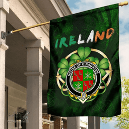ScotsTee Shop Irish House of O'NAGHTEN Coat of Arms Irish Pride Garden Flag Irish Shamrock Flag